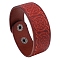 Witch Knot Pattern Cowhide Crod Bracelets, with Iron Clasps, Dark Red, 8-7/8 inch(22.5cm)