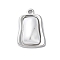 304 Stainless Steel with Synthetic Pearl Pendants, Trapezoid Charms, Stainless Steel Color, 22x15x6mm, Hole: 1.6mm