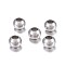 201 Stainless Steel Beads, with Rubber Inside, Slider Beads, Rondelle, Stainless Steel Color, 6x4.5mm, Hole: 3mm, Rubber Hole: 1.5mm