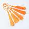 Polyester Tassel Decorations, Pendant Decorations, Orange, 130x6mm, Tassel: 70~90mm