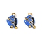 304 Stainless Steel Enamel Pendants, Vacuum Plating, Real 18K Gold Plated, Fish, Cornflower Blue, 15x16x5mm, Hole: 2.5mm