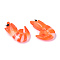 Opaque Resin Big Pendants, with Platinum Plated Iron Loops, Imitation Food, Shrimp, Coral, 51x33.5x11.5mm, Hole: 1.8mm