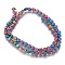 Electroplated Non-magnetic Synthetic Hematite Beads Strands, Frosted, Hexagon, Multi-color Plated, 6x6x3mm, Hole: 1mm, about 72pcs/strand, 15.94 inch(40.5cm)
