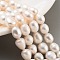 Natural Cultured Freshwater Pearl Beads Strands, Grade 5A, Oval, PeachPuff, 8~9mm, Hole: 0.6mm, about 19pcs/strand, 7.48''(19cm)