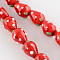 Handmade Lampwork 3D Strawberry Beads, Red, 13~16x11mm, Hole: 2mm