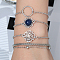 5Pcs 5 Styles Iron Alloy Link Bracelets Set for Women , Platinum