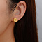 Elegant Stainless Steel Seashell Stud Earrings, Golden, 10.2x13mm
