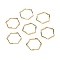 Brass Linking Rings, Long-Lasting Plated, Cadmium Free & Lead Free, Hexagon, Real 24K Gold Plated, 12x13.5x1mm, Inner Diameter: 10.5x12mm