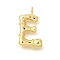 Rack Plating Brass Pendants, Cadmium Free & Lead Free, Letter A~Z Charms, Letter E, 24x14x5mm, Hole, 2mm