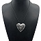 Alloy Pendant Necklace Round Heart Love Flower Fish Pendant Necklace, Silver