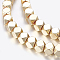 Non-magnetic Synthetic Hematite Beads Strands, Polygon, Golden Plated, 4x4x4mm, Hole: 1mm, about 98pcs/strand, 15.7 inch(40cm)