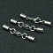 Tarnish Resistant 304 Stainless Steel Lobster Claw Clasps, with Tube Cord Ends, Stainless Steel Color, 33mm, Hole: 3mm