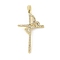 Brass Micro Pave Cubic Zirconia Pendants, Cross, Rack Plating, Cadmium Free & Lead Free, Long-Lasting Plated, Real 18K Gold Plated, 41x22x2.5mm, Hole: 5.5x3mm