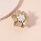 Exaggerated Alloy Imitation Pearl Flower Cuff Ring, Vintage Creative Design Index Rings, Light Gold