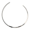 Iron Link Necklace Making, Minimalism Rigid Necklace, Fits for Connector Charm, Platinum, 0.4cm, Hole: 1.5mm, Inner Diameter: 5 inch(12.7cm)