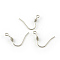 Tarnish Resistant 201 Stainless Steel Earring Hooks, with Horizontal Loop, Stainless Steel Color, 20x20x0.8mm, Hole: 2mm, 20 Gauge, Pin: 0.8mm