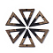 Resin & Walnut Wood Pendants, Triangle, Black, 27.5x24x3.5mm, Hole: 1.8mm