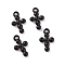 Ion Plating(IP) 304 Stainless Steel Charms, Cross, Electrophoresis Black, 12.5x7.5x2mm, Hole: 1.2mm