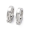Brass Fold Over Clasps, Cadmium Free & Nickel Free & Lead Free, Oval, Platinum, 9.5x7x2.5mm, Hole: 1.2mm