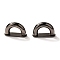 Zinc Alloy D Clasps, for Webbing, Strapping Bags, Garment Accessories, Gunmetal, 2.7x1.95x0.8cm, Inner Diameter: 1.35x1.2cm