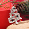 Christmas Theme Zinc Alloy Rhinestone Brooches for Backpack Clothes, Christmas Tree