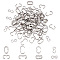 80Pcs 4 Style Stainless Steel Quick Link Connectors, Chain Findings, Number 3 Shaped Clasps, Stainless Steel Color, 12~15x6~8x2~4.5mm, Inner Diameter: 10~13x3.8~5.5mm, 20pcs/style