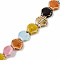 Handmade Porcelain Beads Strands, Shell Shape, Colorful, 13.5x13~14x6mm, Hole: 1.8mm, about 28pcs/strand, 14.37''(36.5cm)