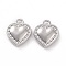 Playing Card Theme Charm, Rack Plating Alloy Pendants, Cadmium Free & Lead Free & Nickle Free, Silver, 19x12x2mm, Hole: 2mm