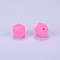 Hexagonal Silicone Focal Beads, Hot Pink, 23x17.5x23mm, Hole: 2.5mm