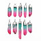Natural Quartz Crystal Pointed Pendants, with Iron Findings, Plated Platinum, Nuggets, Dyed, Hot Pink, 45~54x8~14x5~12mm, Hole: 6x3.5mm