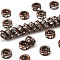 Brass Rhinestone Spacer Beads, Grade AAA, Straight Flange, Red Copper Metal Color, Rondelle, Crystal, 4x2mm, Hole: 1mm