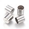Tarnish Resistant 201 Stainless Steel Cord Ends, End Caps, Column, Stainless Steel Color, 10x9mm, Hole: 0.8mm, Inner Diameter: 8mm