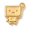 Ion Plating(IP) 304 Stainless Steel Pendants, Robot Charm, Real 18K Gold Plated, 20.5x17x4.5mm, Hole: 1.6mm