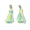 Polyester Tassel Pendants, Champagne Yellow, 36~36.5x6~7mm, Hole: 3x5mm