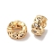 Brass Micro Pave Clear Cubic Zirconia Beads, Cadmium Free & Nickel Free & Lead Free, Heart, Wavy edge, Real 18K Gold Plated, 6x3mm, Hole: 3mm