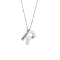 1pc Brass Chain with Alloy Letter Pendants Necklaces, Lead Free & Nickel Free & Cadmium Free, Platinum, Letter R, 17.99~18.23 inch(45.7~46.3cm), pendants: 20~22.5x13~23mm