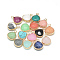 Natural & Synthetic Mixed Stone Pendants, with Nickel Free Brass Findings, Faceted, teardrop, Golden, Mixed Color, 17.5x13.5x6.5mm, Hole: 2mm