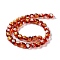 Handmade Gold & Silver Foil Lampwork Beads, Round, Red, 12mm, about 33pcs/strand, 14.5 inch