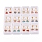 304 Stainless Steel Earlobe Plugs, Screw Back Earrings, with Polymer Clay Rhinestone, Heart, Golden, Mixed Color, 15mm, Pin: 1mm