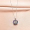 Alloy Pendant Necklaces, Cat with Moon, Platinum, 19.69 inch(50cm)