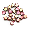 Electroplate Opaque Glass Beads, Purple Plated, Star, Indian Red, 8x4mm, Hole: 1mm