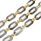 Rack Plating Acrylic & CCB Plastic Chain, Long-Lasting Plated, Gray, 20x10.6x3mm, 5m/roll