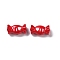 Spray Printed Alloy Beads, with Enamel, Candy, Crimson, 6.5x12.5x5mm, Hole: 1.6mm