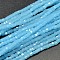 Faceted Cube Imitation Jade Glass Beads Strands, Light Sky Blue, 2~2.6x2~2.6x2~2.6mm, Hole: 0.5mm, about 200pcs/strand, 15.7 inch