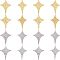 UNICRAFTALE 16Pcs 2 Style Stainless Steel Pendants Textured Star Pendant Charms Hole 1.2m Metal Hypoallergenic Star Charms for Bracelet Neckless Jewelry Making Golden Stainless Steel Color