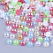 ABS Imitation Pearl Cabochons, AB Color Plated, Dome/Half Round, Mixed Color, 4x2mm, about 10000pcs/bag
