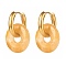 Handmade Natural Topaz Jade Dangle Hoop Earrings, with 304 Stainless Steel Huggie Hoop, Oval, 27mm, Pin: 1mm