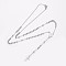 Non-Tarnish 304 Stainless Steel Rosary Bead Necklaces, For Easter, with Lobster Clasps, Cross & Jesus, Stainless Steel Color, 20.8 inch(53cm)