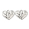 Brass Micro Pave Cubic Zirconia Charms, Cadmium Free & Nickel Free & Lead Free, Heart, Real Platinum Plated, 11x13x2.5mm, Hole: 1.4mm