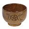 Triple Goddess Pentagram Wooden Singing Bowls, for Altar Ceremony Ritual Use Decoration, Moon, 90~100mm